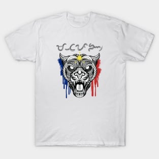 Tribal line Art Tiger / Baybayin word Matapang (Brave) T-Shirt